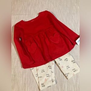 Two Piece Heart Outfit. 3T NWT